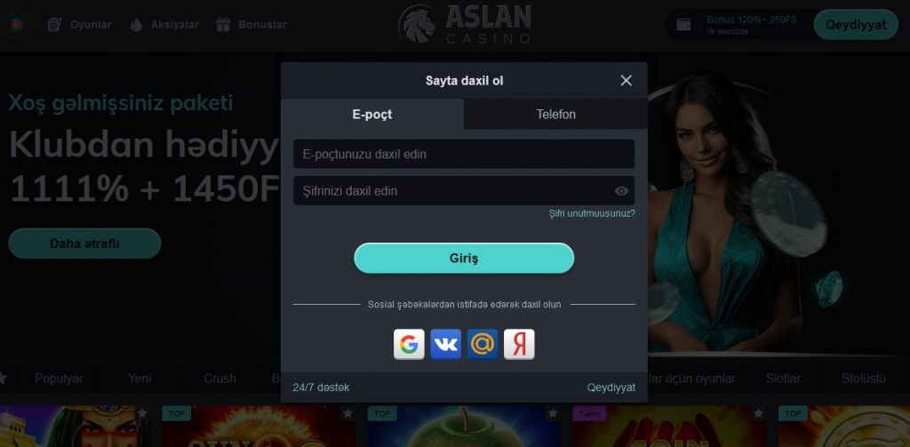 Registration Aslan Casinno AZ